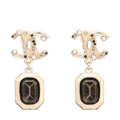 (Women) CHANEL Vintage Classic Double C 18K Rose Gold Earrings for Women - Gold AB9636-B09609-NL143