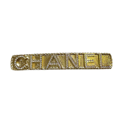 (Women) CHANEL Vintage Classic Logo Alloy Hair Clip for Women - Gold. AB7519-B07264-NG292