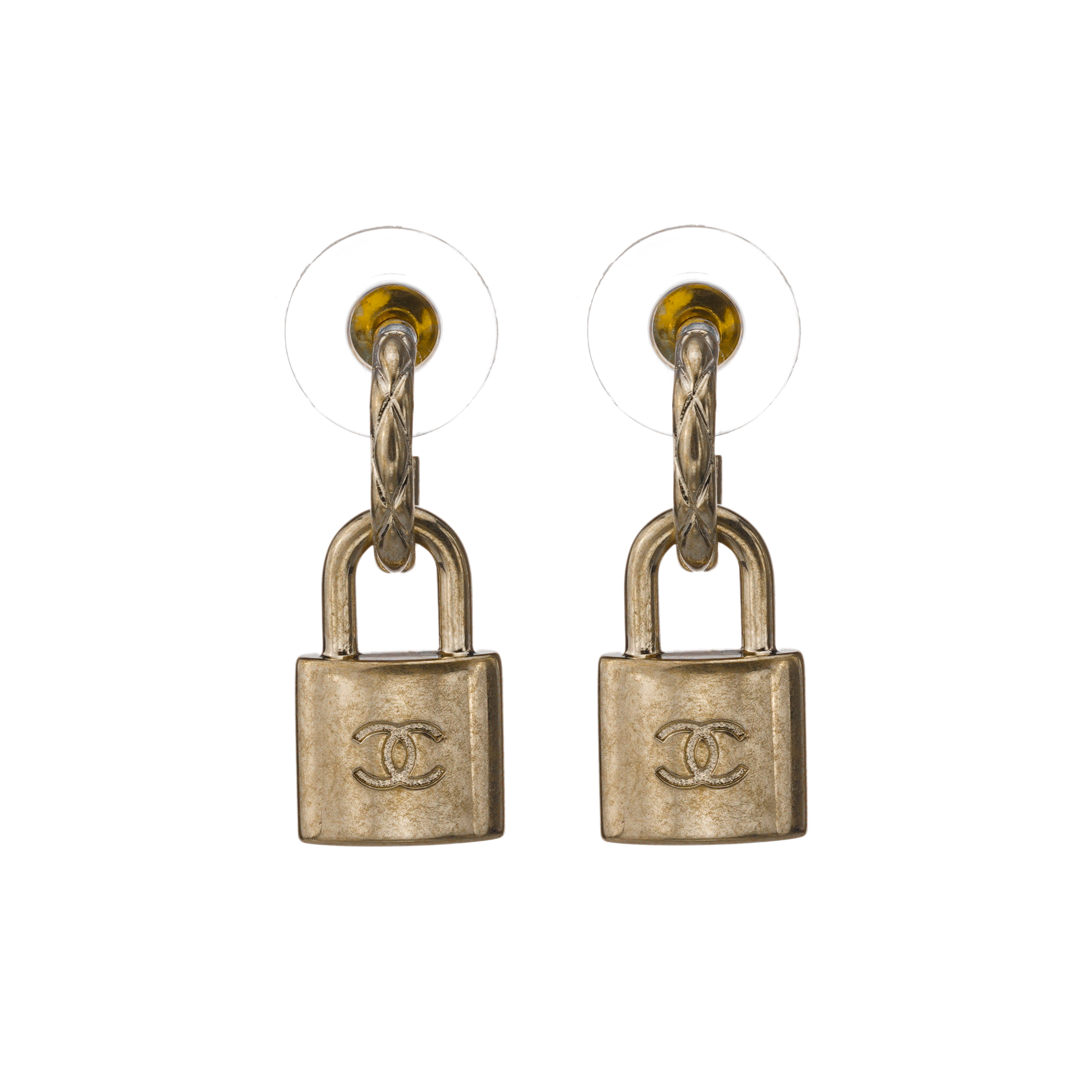 (Women) CHANEL Vintage Padlock Metal Earrings for Women. AB5936-B05183-NB602 圖 2