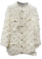 (Women) CHANEL White Long-Sleeve Tassel Single-Breasted Jacket for Women P70909-K10109-AW001 (Women) CHANEL White Long-Sleeve Tassel Single-Breasted Jacket for Women P70909-K10109-AW001