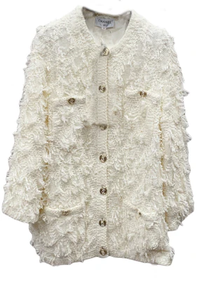 (W) 香奈兒女款白色流蘇單排扣長袖外套 P70909-K10109-AW001 Order (W) 香奈兒女款白色流蘇單排扣長袖外套 P70909-K10109-AW001