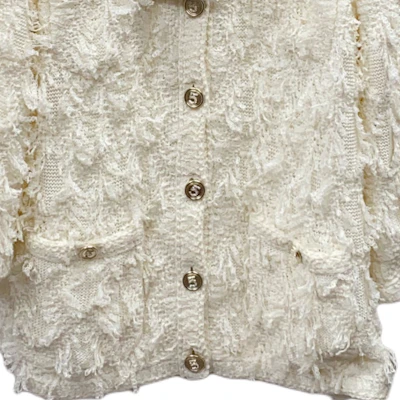 (W) 香奈兒女款白色流蘇單排扣長袖外套 P70909-K10109-AW001 Lookbook (W) 香奈兒女款白色流蘇單排扣長袖外套 P70909-K10109-AW001