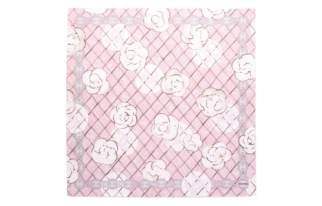(Women) CHANEL Women’s Camellia Scarf Light Pink A39577-X10321-61664