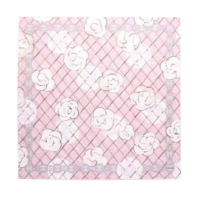 (Women) CHANEL Women’s Camellia Scarf Light Pink A39577-X10321-61664