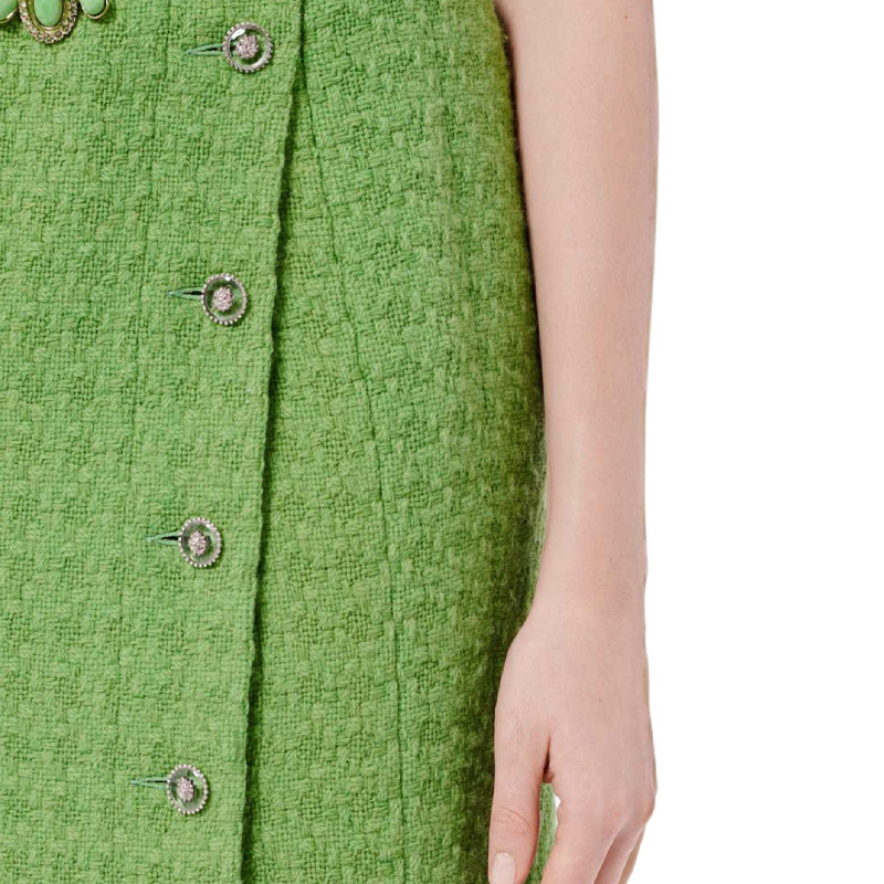 Shop (W) Falda Casual Mujer CHANEL Verde Tweed Cintura Media con Detalles de Botones. P77747-V69453-NY822