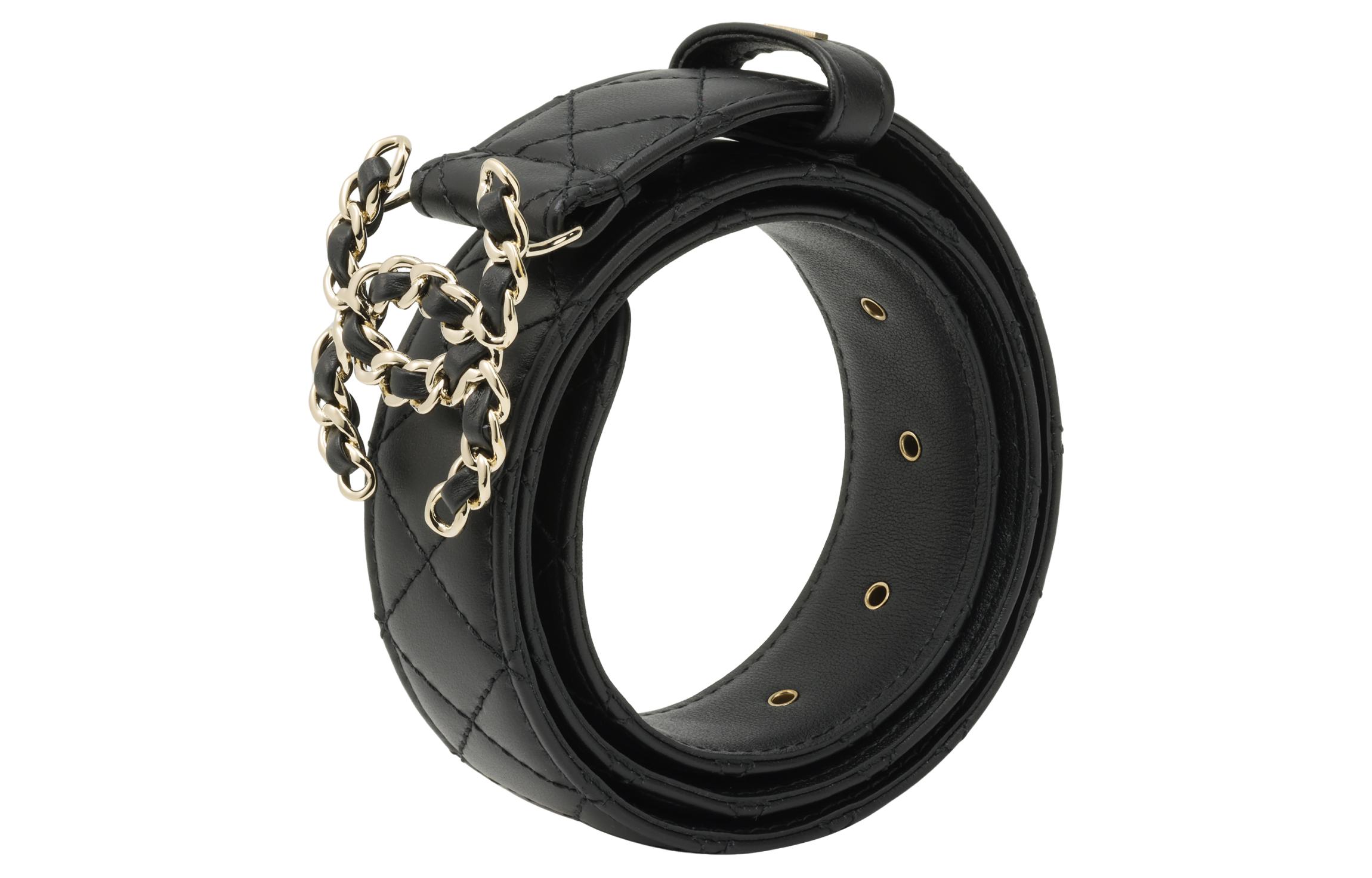 Lookbook (W) Cinturón de Cuero Negro para Mujer CHANEL con Hebilla de Logo. A73463-Y1110694-30575