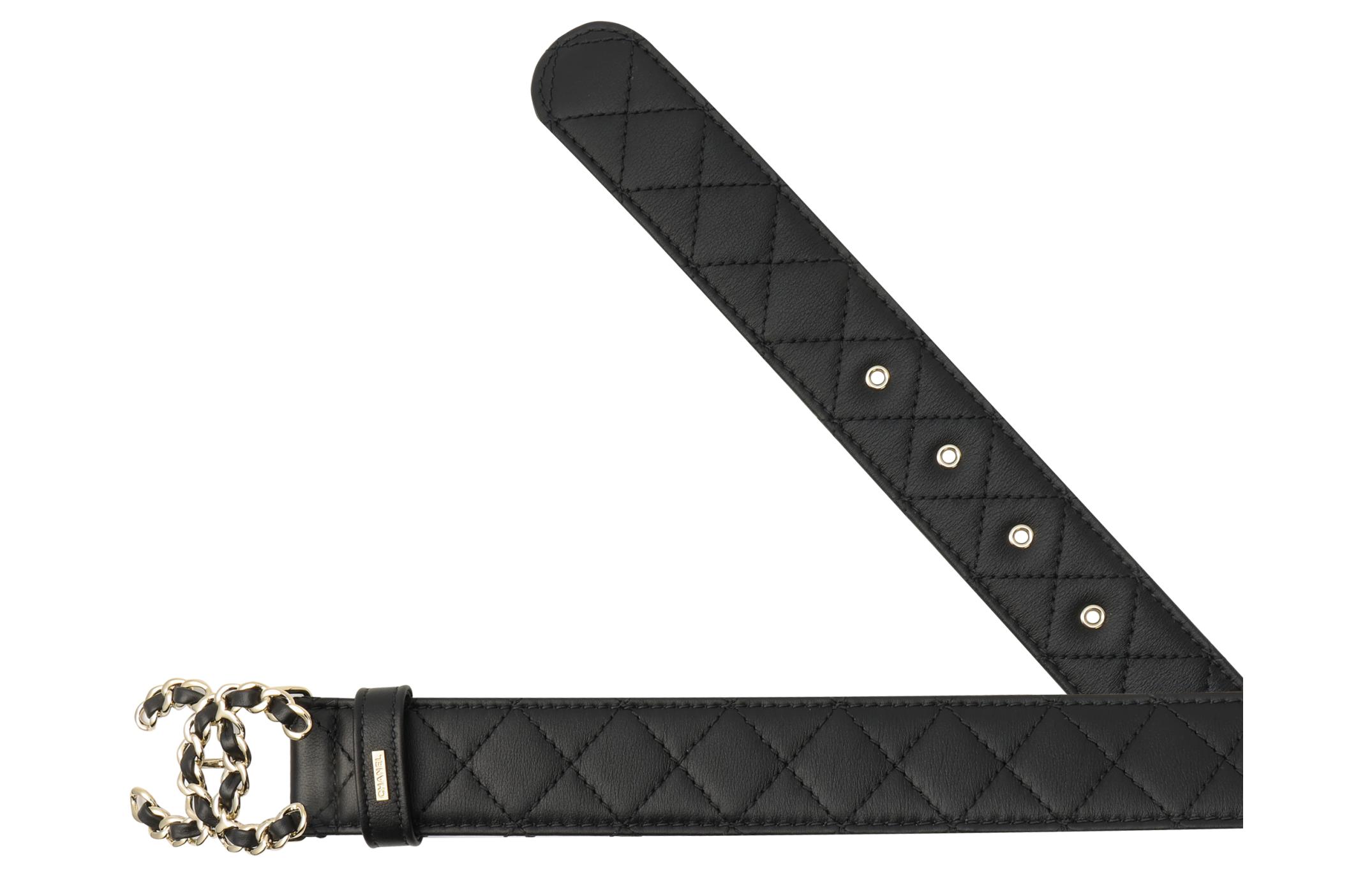 Purchase (W) Cinturón de Cuero Negro para Mujer CHANEL con Hebilla de Logo. A73463-Y1110694-30575