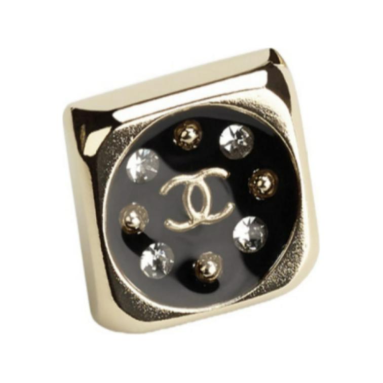 (Women) CHANEL Women’s Square Metal Resin Rhinestone Earrings - Gold. AB7972B07765 圖 4