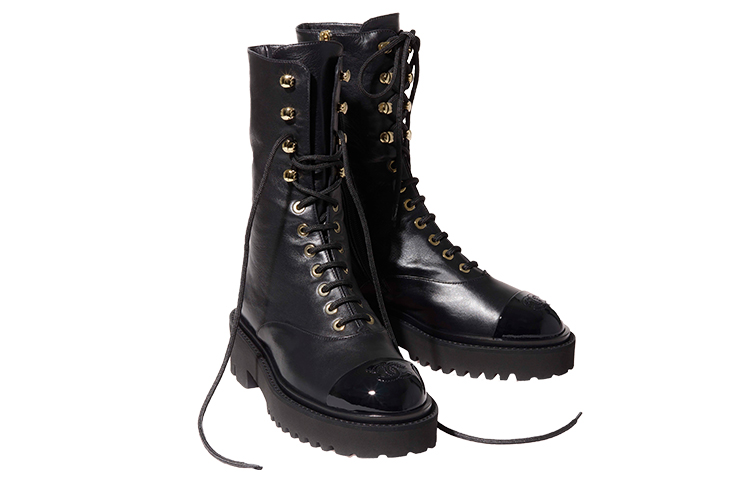 (W) Chanel Wrinkled Calfskin Ankle Boots 'Black' 圖 3