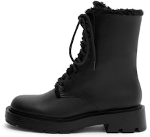 (Women) CHARLES & KEITH 21 PU Lace-Up Fluffy Platform Boots 'Black' CK1-90920099_BLACK (Women) CHARLES & KEITH 21 PU Lace-Up Fluffy Platform Boots 'Black' CK1-90920099_BLACK