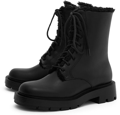 (Women) CHARLES & KEITH 21 PU Lace-Up Fluffy Platform Boots 'Black' CK1-90920099_BLACK Order (Women) CHARLES & KEITH 21 PU Lace-Up Fluffy Platform Boots 'Black' CK1-90920099_BLACK