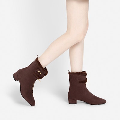 CHARLES&KEITH 及脛毛皮拉鍊雪地靴 女款 4