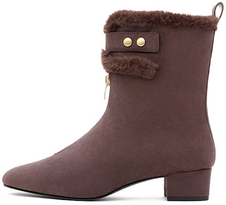 CHARLES&KEITH 及脛毛皮拉鍊雪地靴 女款 1