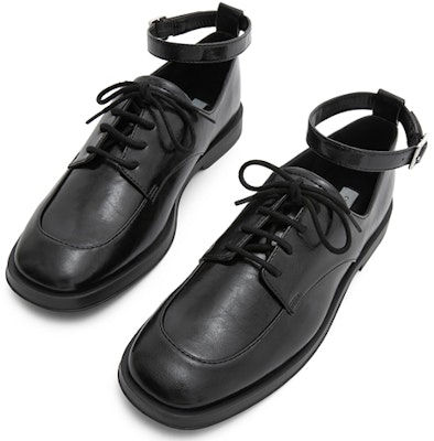(W) 찰스앤키스 블랙 캐주얼 앵클 스트랩 로우힐 CK1-70380882_BLACK Details for (W) 찰스앤키스 블랙 캐주얼 앵클 스트랩 로우힐 CK1-70380882_BLACK