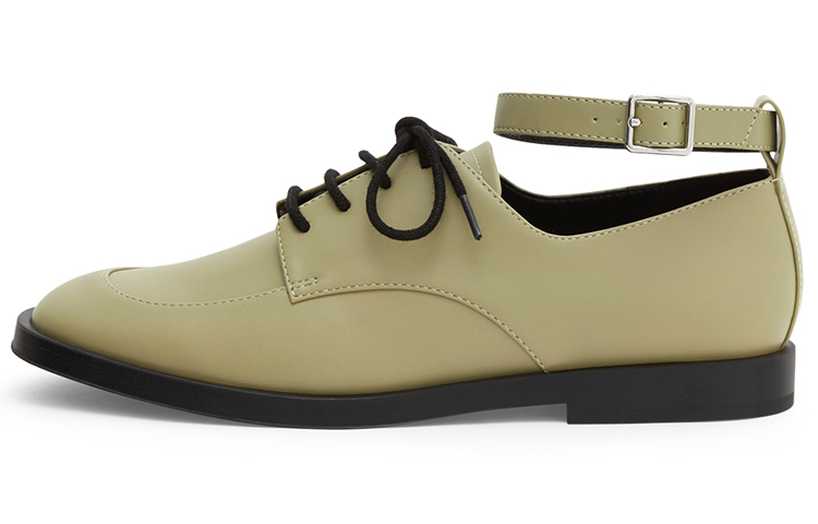 (Women) CHARLES & KEITH Ankle Strap Low Heel 'Grey Green' CK1-70380882_GREEN