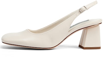(Women) CHARLES & KEITH Block Heel Slingback Pumps 'Powder White' CK1-60361378_CHALK (Women) CHARLES & KEITH Block Heel Slingback Pumps 'Powder White' CK1-60361378_CHALK