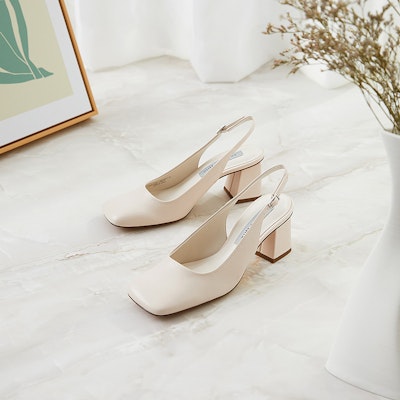 (Women) CHARLES & KEITH Block Heel Slingback Pumps 'Powder White' CK1-60361378_CHALK Details for (Women) CHARLES & KEITH Block Heel Slingback Pumps 'Powder White' CK1-60361378_CHALK