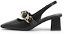 (W) CHARLES & KEITH Tumit Blok Hujung Square 'Tali Rantai Hitam' CK1-60920311_BLACK
