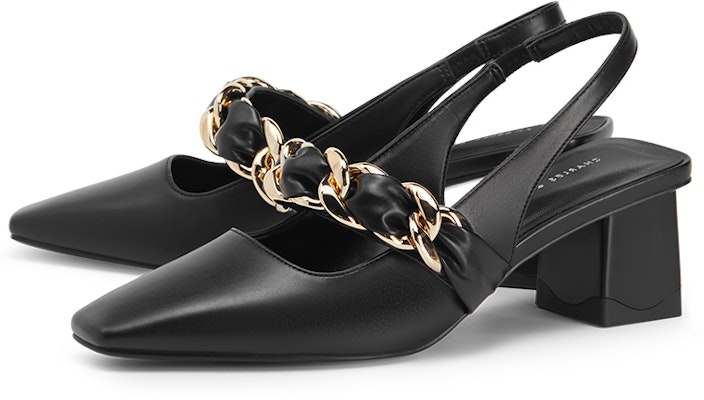(W) 찰스앤키스 블록힐 체인 스퀘어토 (Charles & Keith Block Heel Chain Square Toe) CK1-60920311_BLACK Shop (W) 찰스앤키스 블록힐 체인 스퀘어토 (Charles & Keith Block Heel Chain Square Toe) CK1-60920311_BLACK