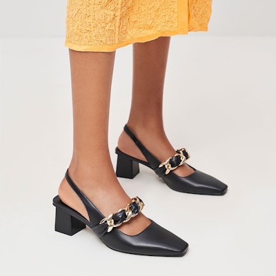 (W) 찰스앤키스 블록힐 체인 스퀘어토 (Charles & Keith Block Heel Chain Square Toe) CK1-60920311_BLACK Purchase (W) 찰스앤키스 블록힐 체인 스퀘어토 (Charles & Keith Block Heel Chain Square Toe) CK1-60920311_BLACK