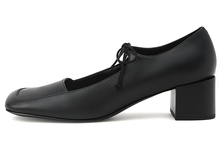 (Women) CHARLES & KEITH Bow Detail Block Heel 'Black' CK1-60361366_BLACK