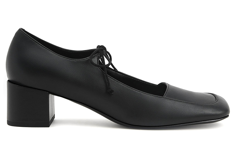 Order (W) CHARLES & KEITH Tumit Blok Perincian Riben 'Hitam' CK1-60361366_BLACK