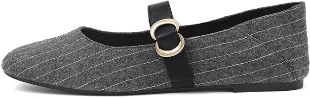 (Women) CHARLES & KEITH Buckle Round Toe Mary Jane Ballet Flats 'Grey' CK1-70580166_GREY (Women) CHARLES & KEITH Buckle Round Toe Mary Jane Ballet Flats 'Grey' CK1-70580166_GREY