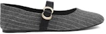 (Women) CHARLES & KEITH Buckle Round Toe Mary Jane Ballet Flats 'Grey' CK1-70580166_GREY