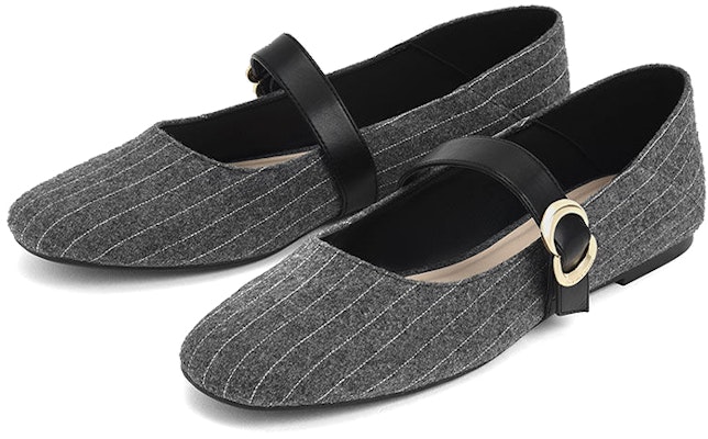 (Women) CHARLES & KEITH Buckle Round Toe Mary Jane Ballet Flats 'Grey' CK1-70580166_GREY Lookbook (Women) CHARLES & KEITH Buckle Round Toe Mary Jane Ballet Flats 'Grey' CK1-70580166_GREY