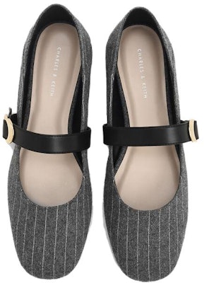 (Women) CHARLES & KEITH Buckle Round Toe Mary Jane Ballet Flats 'Grey' CK1-70580166_GREY Shop (Women) CHARLES & KEITH Buckle Round Toe Mary Jane Ballet Flats 'Grey' CK1-70580166_GREY