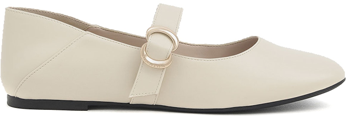 (W) CHARLES & KEITH Mary Jane Ballet Flat 'Beige' Berbuckle Hujung Bulat CK1-70580166_CHALK Order (W) CHARLES & KEITH Mary Jane Ballet Flat 'Beige' Berbuckle Hujung Bulat CK1-70580166_CHALK