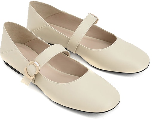 (W) CHARLES & KEITH Mary Jane Ballet Flat 'Beige' Berbuckle Hujung Bulat CK1-70580166_CHALK Lookbook (W) CHARLES & KEITH Mary Jane Ballet Flat 'Beige' Berbuckle Hujung Bulat CK1-70580166_CHALK