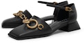 Order (W) CHARLES & KEITH Rantaian Tumit Blok Hujung Petak 'Hitam' CK1-60900154_BLACK