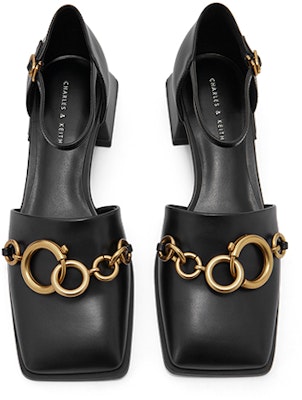 (Women) CHARLES & KEITH Chain Square Toe Block Heel 'Black' CK1-60900154_BLACK Lookbook (Women) CHARLES & KEITH Chain Square Toe Block Heel 'Black' CK1-60900154_BLACK