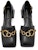 (W) CHARLES & KEITH Rantaian Tumit Blok Hujung Petak 'Hitam' CK1-60900154_BLACK