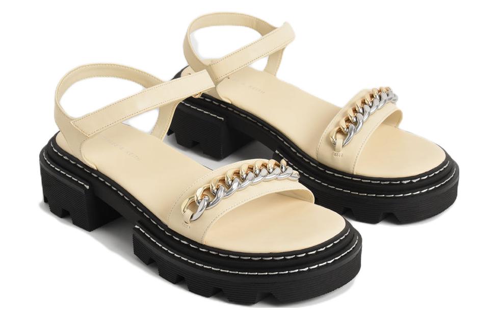 Order (W) CHARLES & KEITH Sandal Hak Blok Terbuka 'Merah Muda Putih' CK1-70920097_CHALK