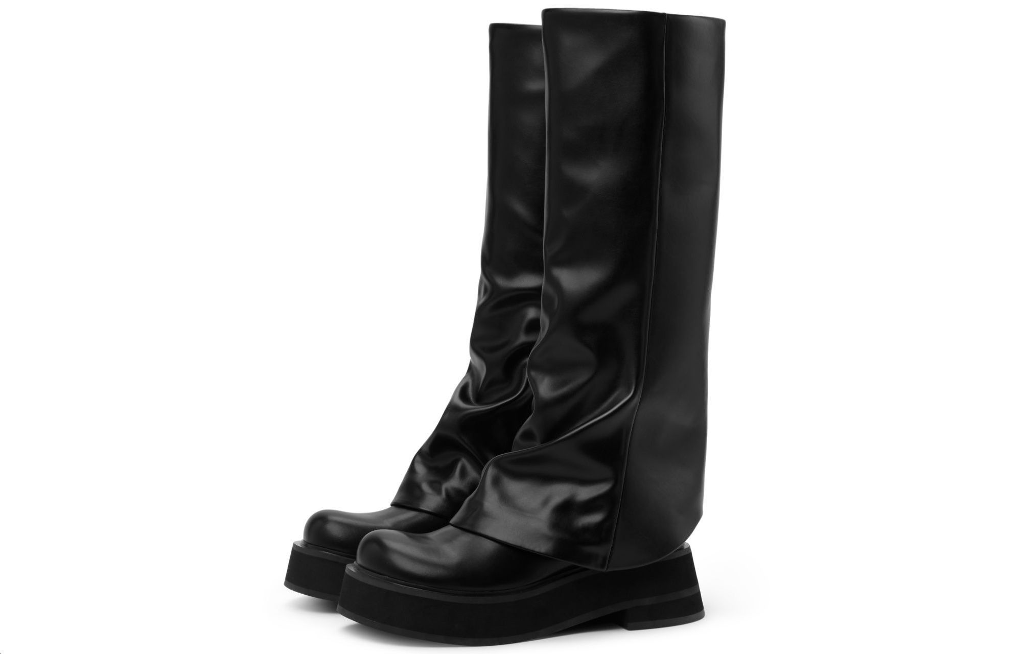 Lookbook (W) CHARLES & KEITH Botas Altas Plataforma con Cremallera 'Negras' CK1-90580184