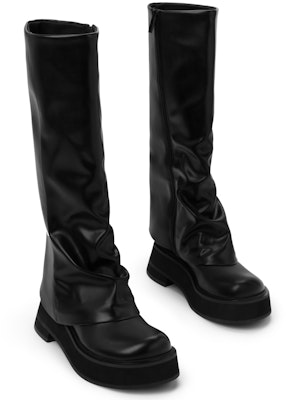 (Women) CHARLES & KEITH Charles & Keith PU Platform Zip-Up Thigh High Boots 'Black' CK1-90580184 Purchase (Women) CHARLES & KEITH Charles & Keith PU Platform Zip-Up Thigh High Boots 'Black' CK1-90580184