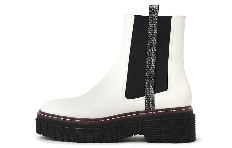 (Women) CHARLES & KEITH Chelsea Boot 'Stitch Detail Black and White' CK1-90920083_MULTI