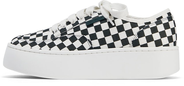 CHARLES&KEITH 布料 棋盤格厚底綁帶 時尚板鞋 女款 深綠色 Buy CHARLES&KEITH 布料 棋盤格厚底綁帶 時尚板鞋 女款 深綠色