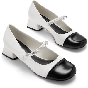 CHARLES&KEITH PU拼色粗跟瑪麗珍鞋 女款 Lookbook CHARLES&KEITH PU拼色粗跟瑪麗珍鞋 女款