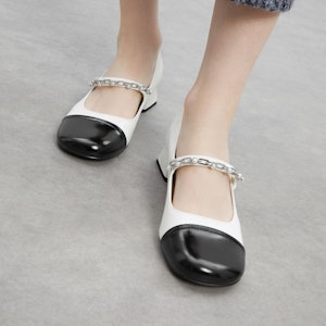 CHARLES&KEITH PU拼色粗跟瑪麗珍鞋 女款 Shop CHARLES&KEITH PU拼色粗跟瑪麗珍鞋 女款