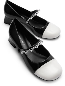 CHARLES&KEITH PU拼色粗跟瑪麗珍鞋 女款 Sizing CHARLES&KEITH PU拼色粗跟瑪麗珍鞋 女款