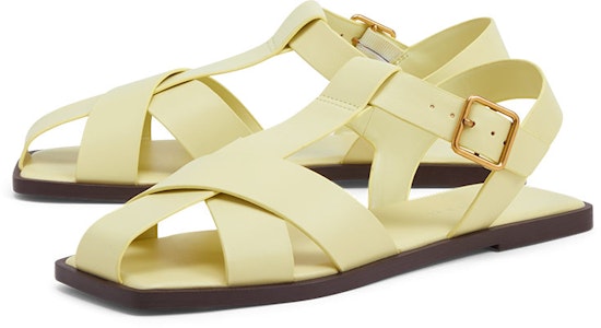 (W) 查尔斯&凯斯 交叉带平底凉鞋 '黄色' CK1-70380940_YELLOW Lookbook (W) 查尔斯&凯斯 交叉带平底凉鞋 '黄色' CK1-70380940_YELLOW