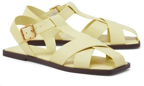 (W) 查尔斯&凯斯 交叉带平底凉鞋 '黄色' CK1-70380940_YELLOW Shop (W) 查尔斯&凯斯 交叉带平底凉鞋 '黄色' CK1-70380940_YELLOW