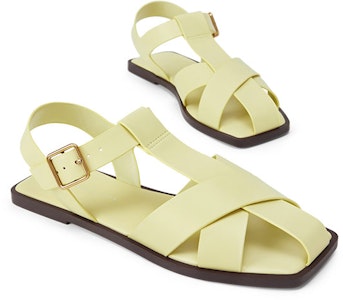 (W) 查尔斯&凯斯 交叉带平底凉鞋 '黄色' CK1-70380940_YELLOW Purchase (W) 查尔斯&凯斯 交叉带平底凉鞋 '黄色' CK1-70380940_YELLOW
