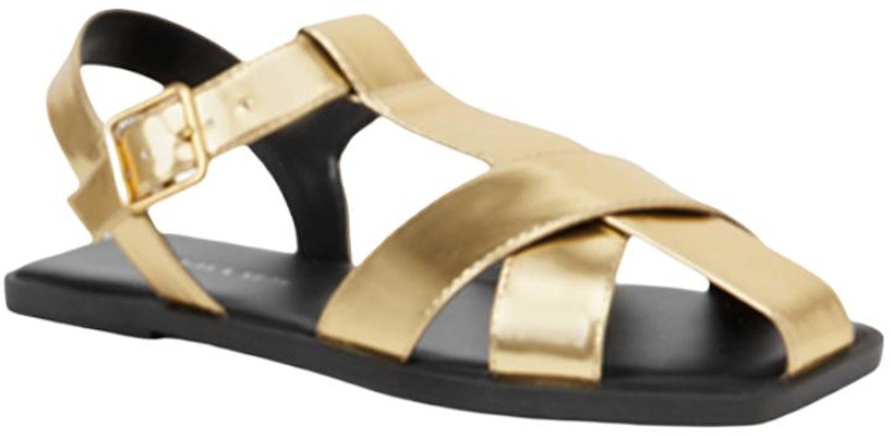 (W) CHARLES & KEITH Sandal Silang 'Emas Metalik' CK1-70380940_GOLD Order (W) CHARLES & KEITH Sandal Silang 'Emas Metalik' CK1-70380940_GOLD