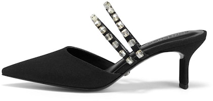 (Women) CHARLES & KEITH Fabric Gem Strap Pointed Toe 'Fashion Slide Black' SL1-60280406_BLACK (Women) CHARLES & KEITH Fabric Gem Strap Pointed Toe 'Fashion Slide Black' SL1-60280406_BLACK