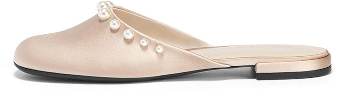 (Women) CHARLES & KEITH Fabric Pearl Embellished Flat 'Fashion Slide Sand Beige' CK1-70900364_BEIGE (Women) CHARLES & KEITH Fabric Pearl Embellished Flat 'Fashion Slide Sand Beige' CK1-70900364_BEIGE