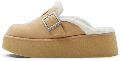 (Women) CHARLES & KEITH Fabric Platform Mule Slippers 'Camel' CK1-80920028 (Women) CHARLES & KEITH Fabric Platform Mule Slippers 'Camel' CK1-80920028